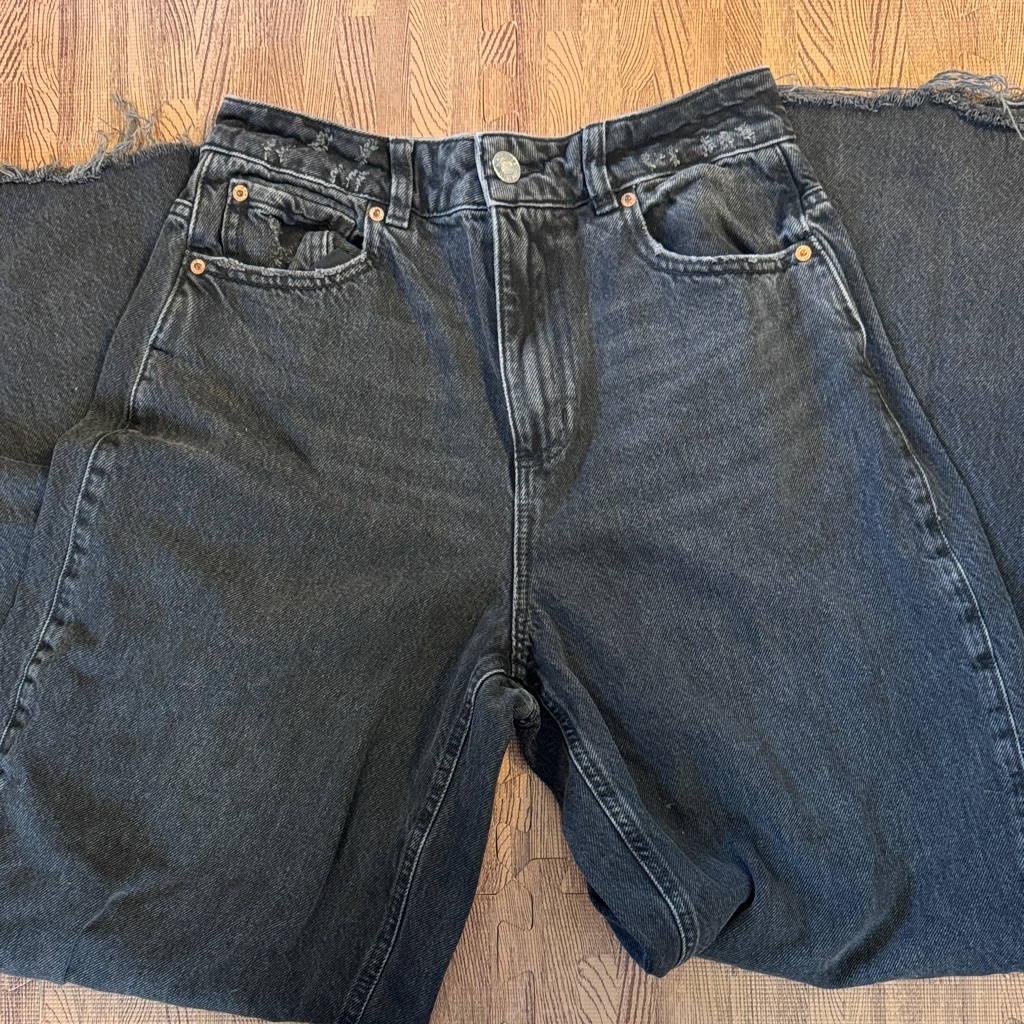 Garage Denim Black Wideleg Jeans Size 27